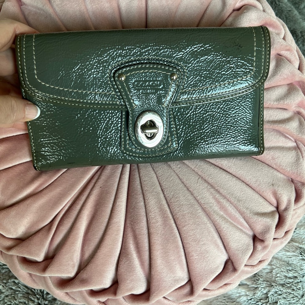 Coach Dark Green Leather Wallet